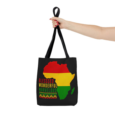 Canvas Tote Bag Blessed Wonderful Marvelous Christian African Heritage