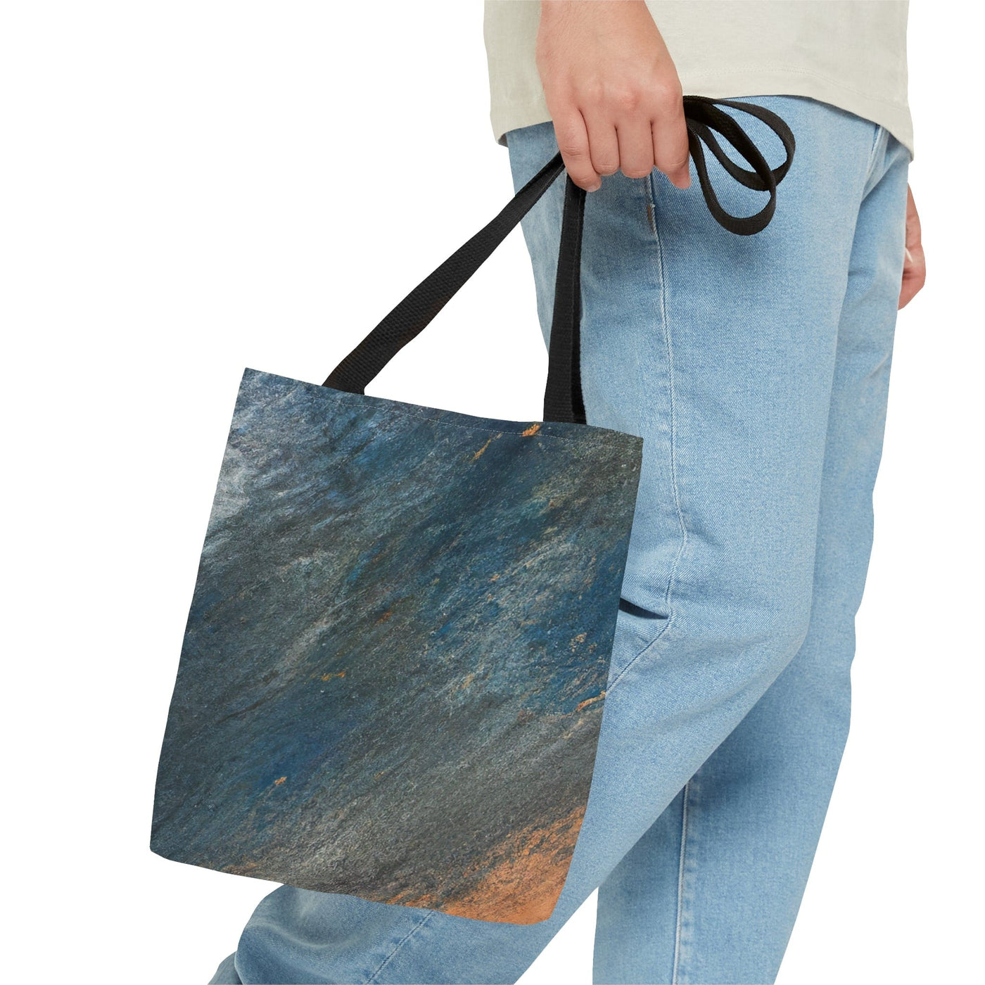 Canvas Tote Bag Blue Orange Abstract Pattern - Bags