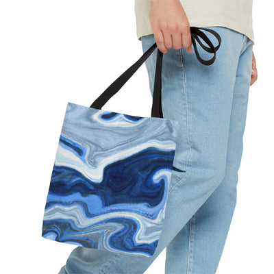 Canvas Tote Bag Blue White Grey Marble Pattern - Bags | Canvas Tote Bags
