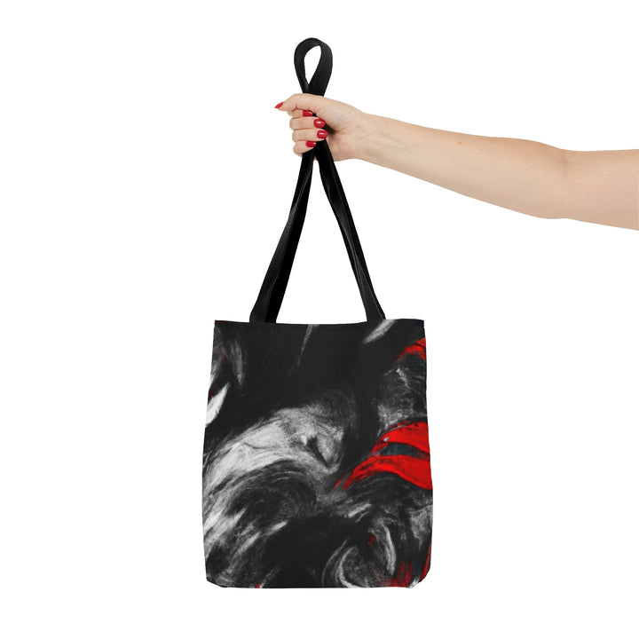 Canvas Tote Bag Decorative Black Red White Abstract Seamless Pattern - Bags