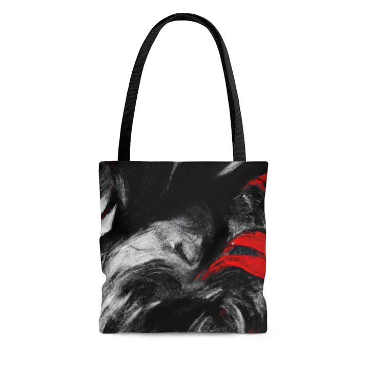 Canvas Tote Bag Decorative Black Red White Abstract Seamless Pattern - Bags