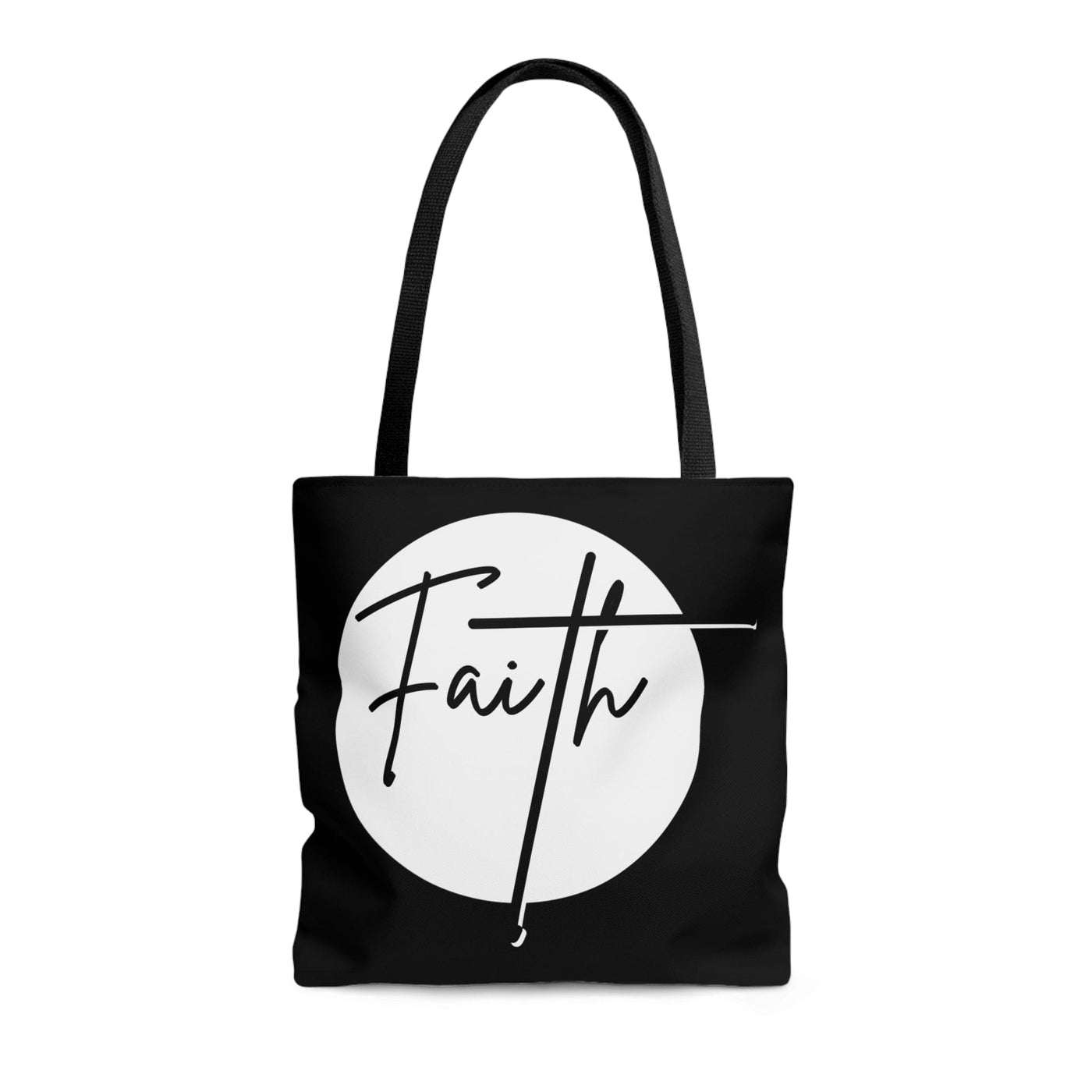 Canvas Tote Bag Faith - Christian Affirmation - White And Black - Bags | Canvas