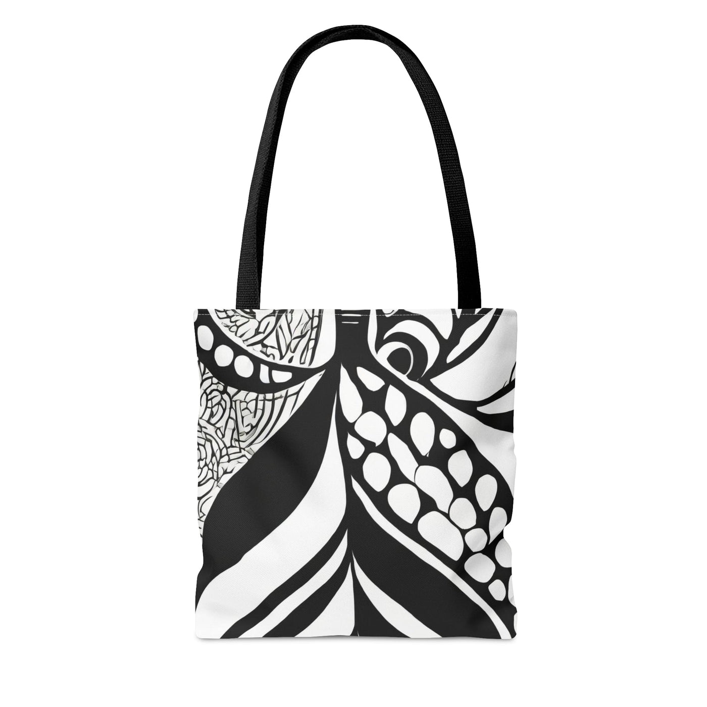 Canvas Tote Bag Floral Black Line Art Print 60110 - Bags