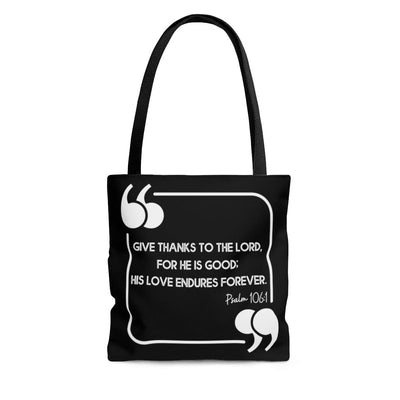 Canvas Tote Bag Give Thanks To The Lord Christian Inspiration - Bags | Canvas