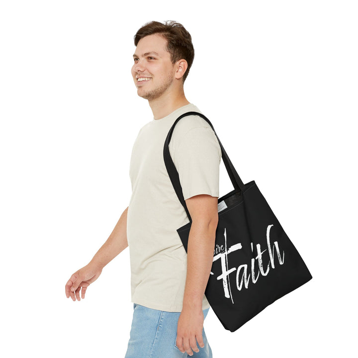 Canvas Tote Bag Inspire Faith White Print - Bags | Canvas Tote Bags