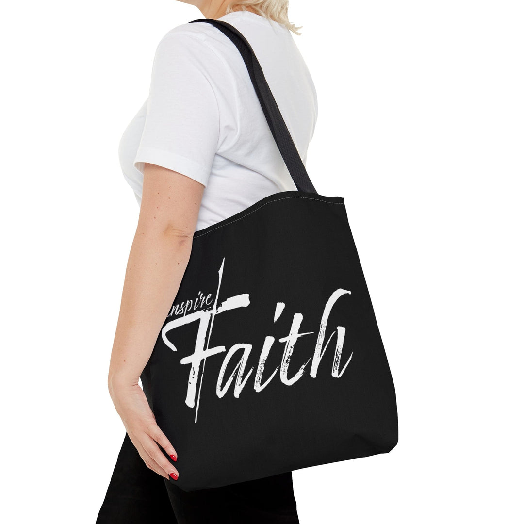 Canvas Tote Bag Inspire Faith White Print - Bags | Canvas Tote Bags