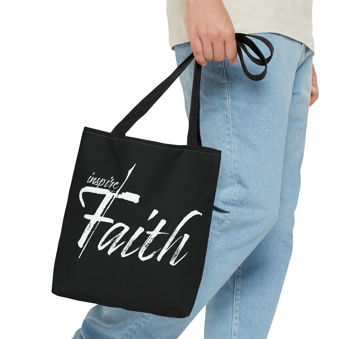 Canvas Tote Bag Inspire Faith White Print - Bags | Canvas Tote Bags