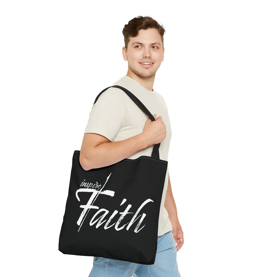 Canvas Tote Bag Inspire Faith White Print - Bags | Canvas Tote Bags