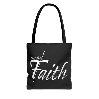 Canvas Tote Bag Inspire Faith White Print - Bags