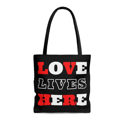 Canvas Tote Bag Love Lives Here Christian Inspiration - Bags