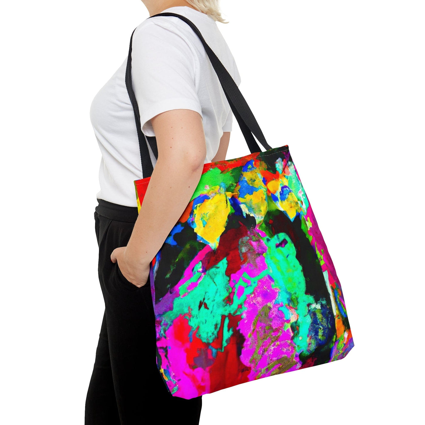 Canvas Tote Bag Multicolor Abstract Pattern - Bags