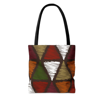 Canvas Tote Bag Multicolor Tribal Pattern - Bags