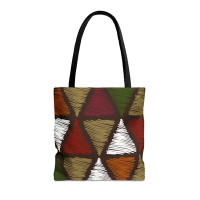 Canvas Tote Bag Multicolor Tribal Pattern - Bags
