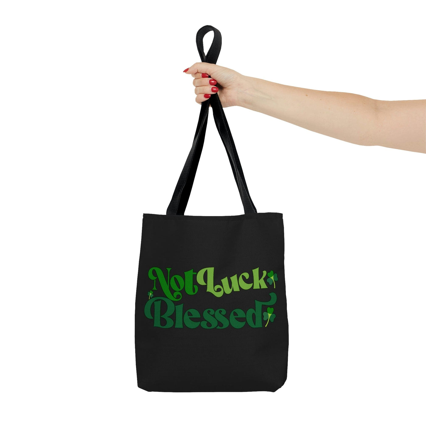 Canvas Tote Bag Not Luck Blessed Word Art Inspiration - Bags | Canvas Tote Bags