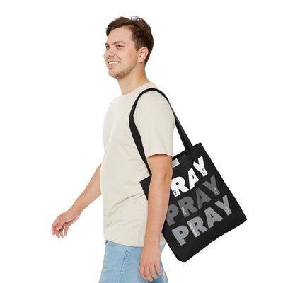 Canvas Tote Bag Pray On It Over Through - Bags