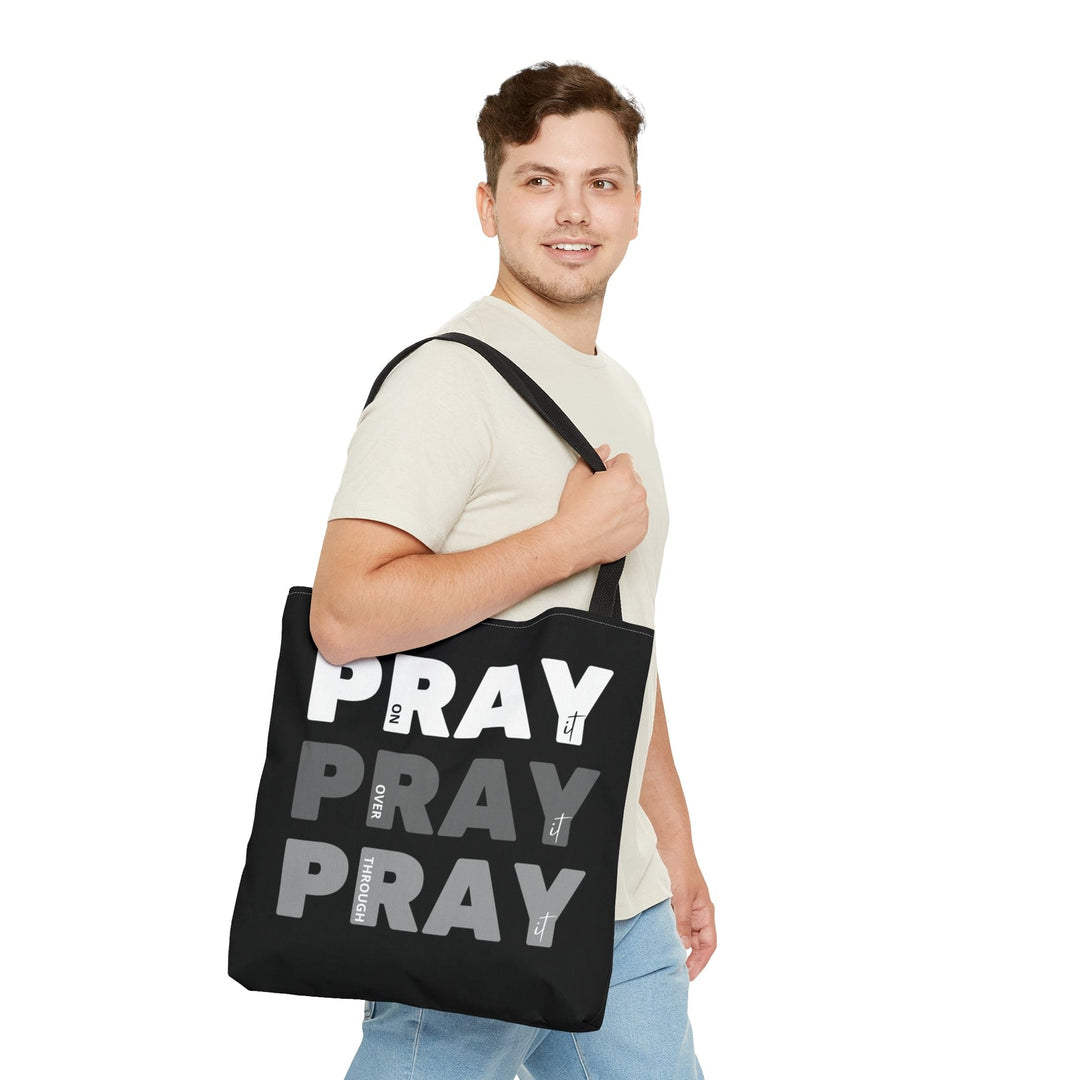 Canvas Tote Bag Pray on it Over it Through - Bags | Canvas Tote Bags