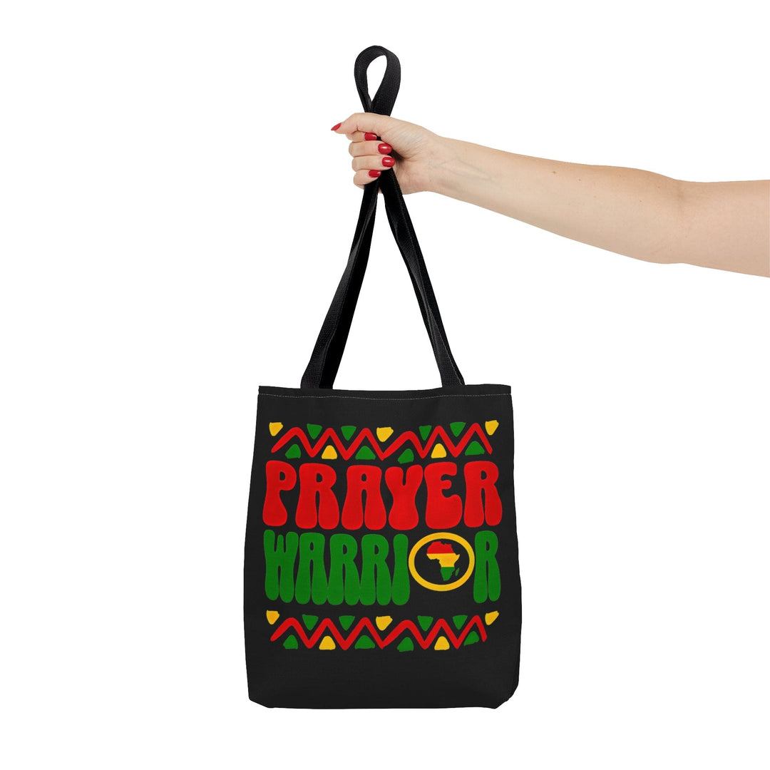 Canvas Tote Bag Prayer Warrior African Inspiration Illustration Red Green