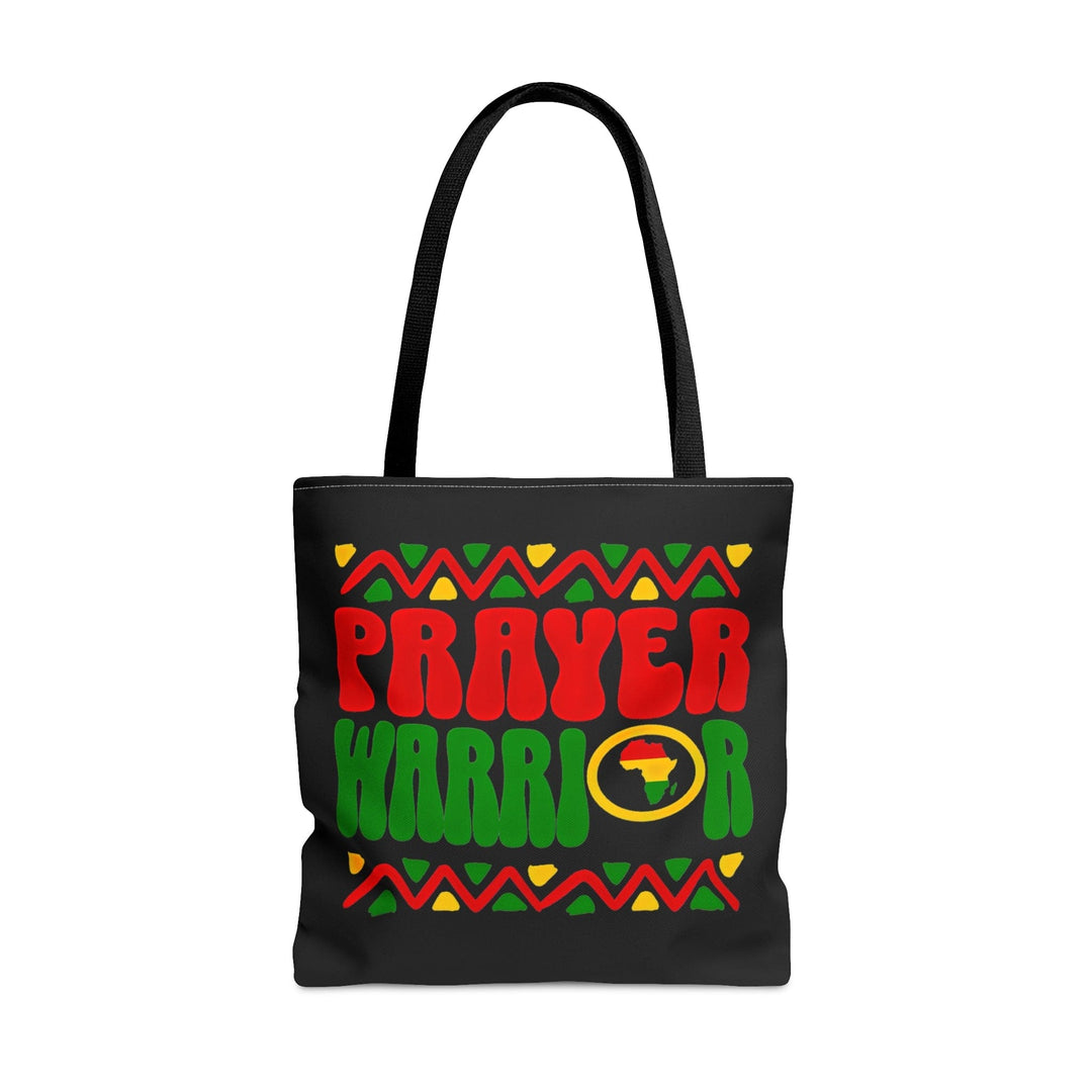 Canvas Tote Bag Prayer Warrior African Inspiration Illustration Red Green