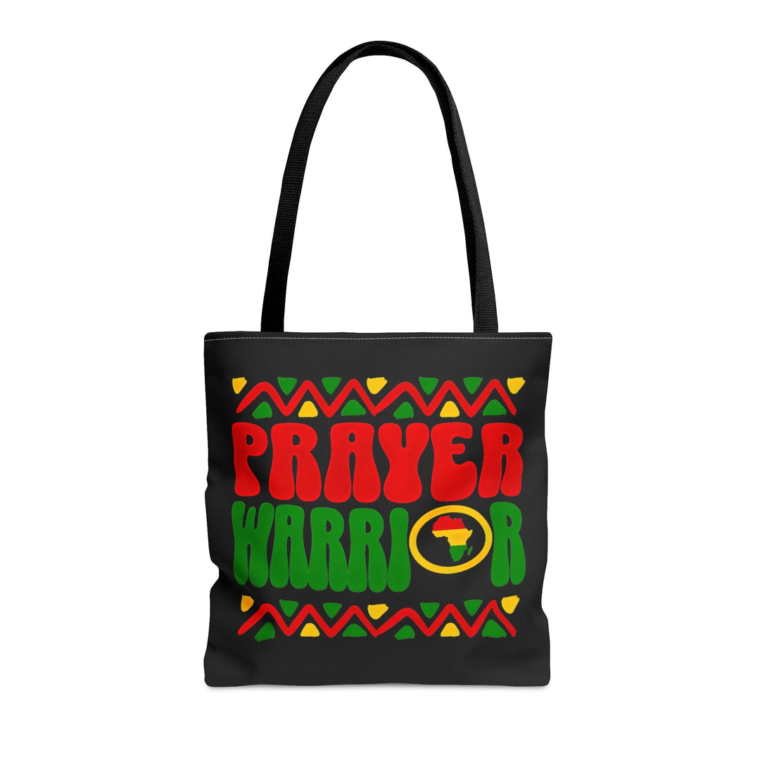 Canvas Tote Bag Prayer Warrior African Inspiration Illustration Red Green