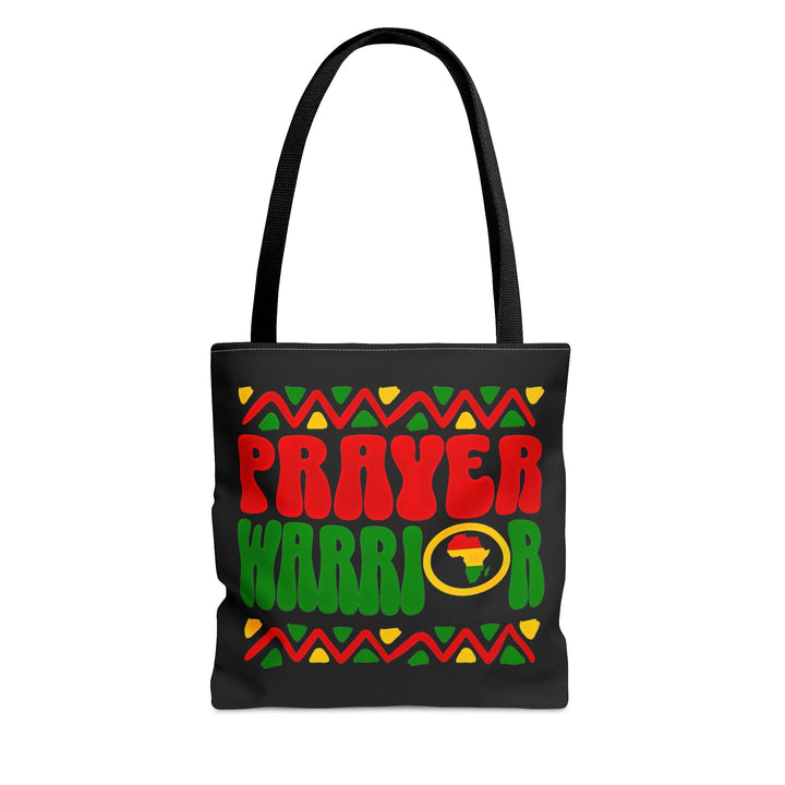 Canvas Tote Bag Prayer Warrior African Inspiration Illustration Red Green