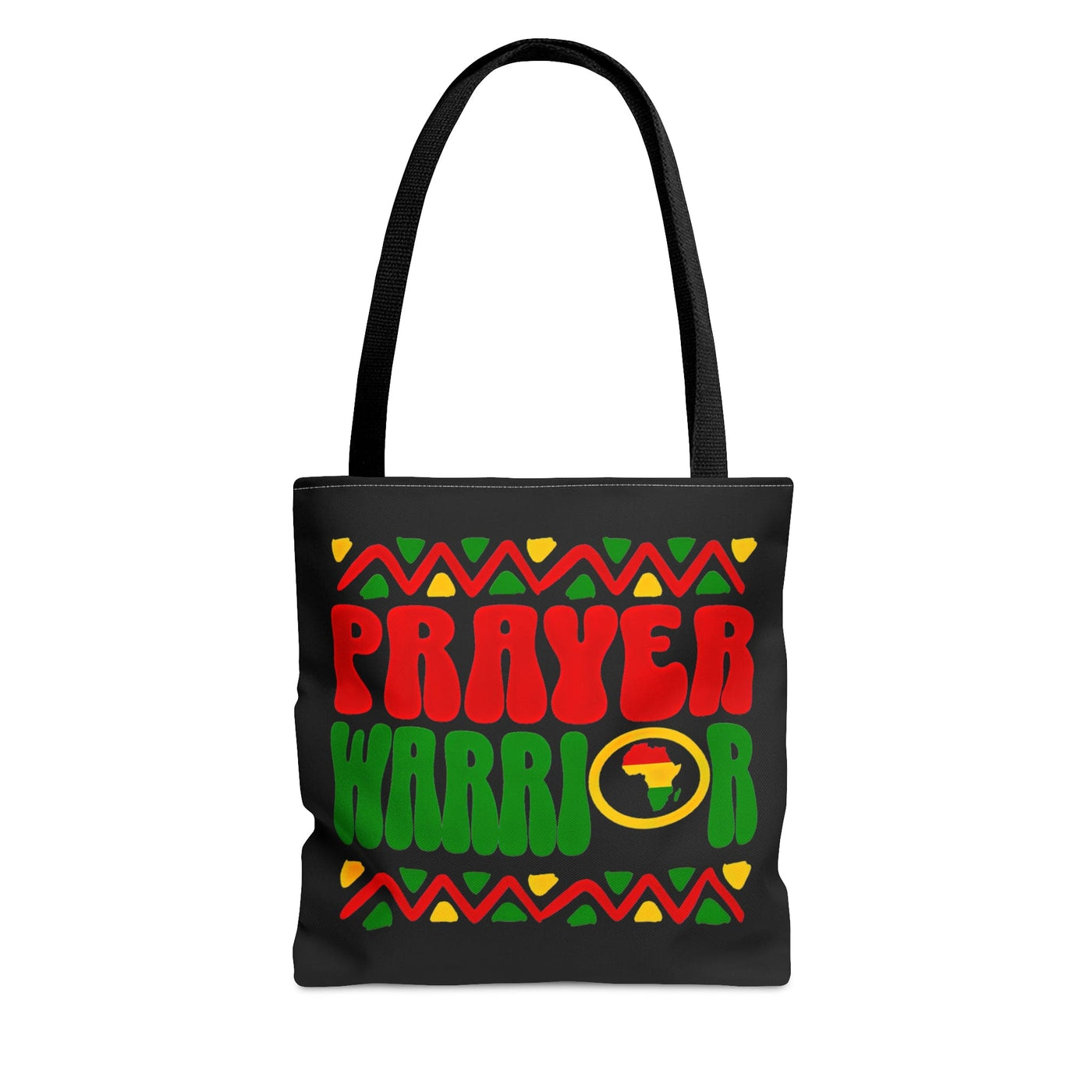 Canvas Tote Bag Prayer Warrior African Inspiration Illustration Red Green - Bags