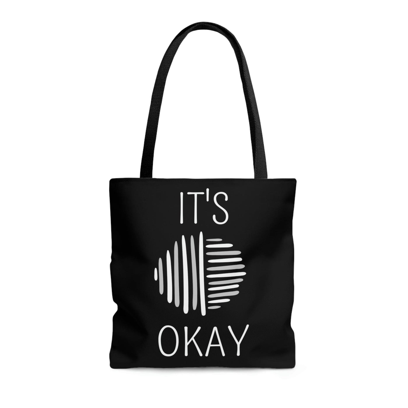 Canvas Tote Bag Say It Soul Its Okay Grey And White Line Art Positive