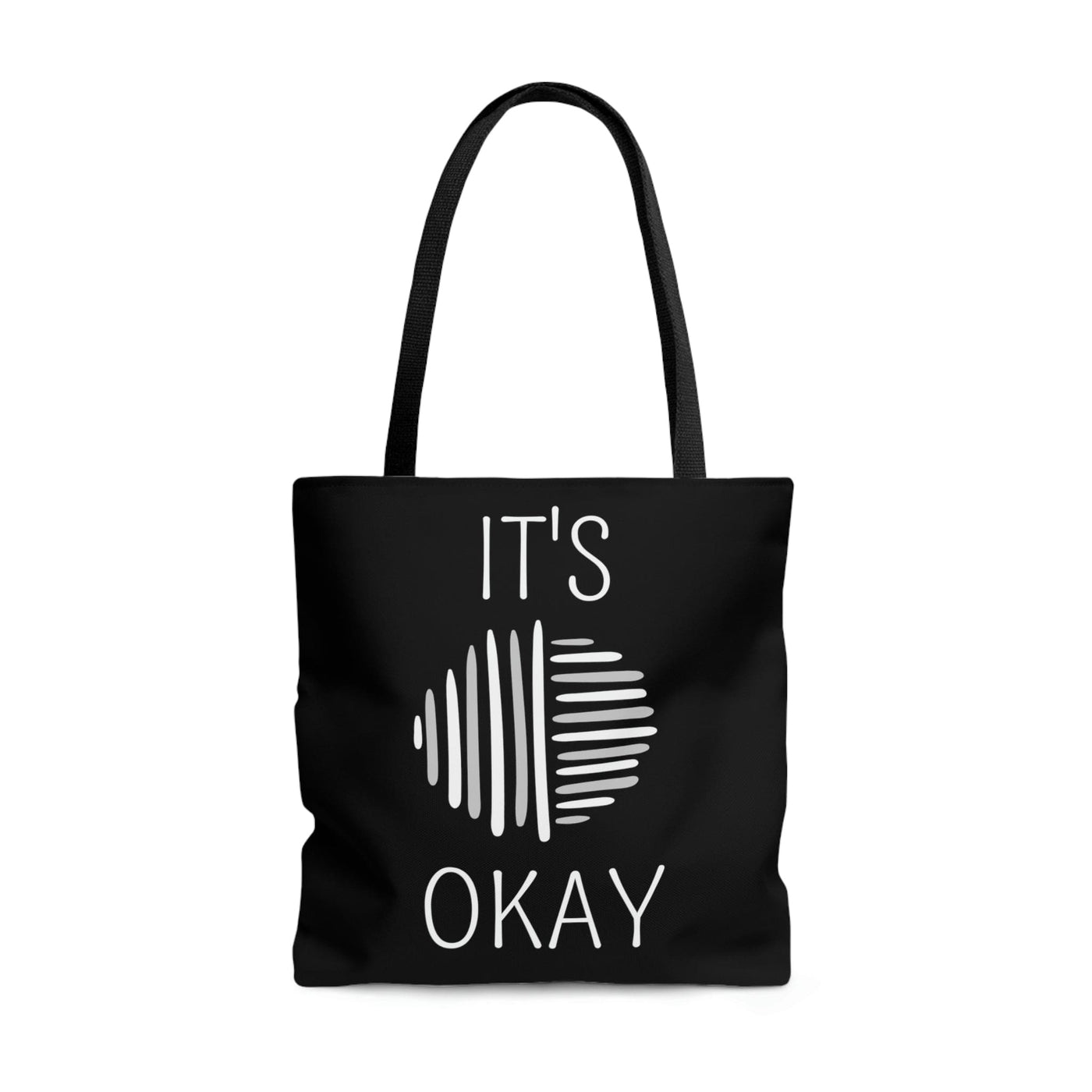Canvas Tote Bag Say It Soul Its Okay Grey And White Line Art Positive