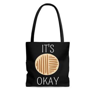 Canvas Tote Bag Say It Soul Its Okay White And Brown Line Art Positive