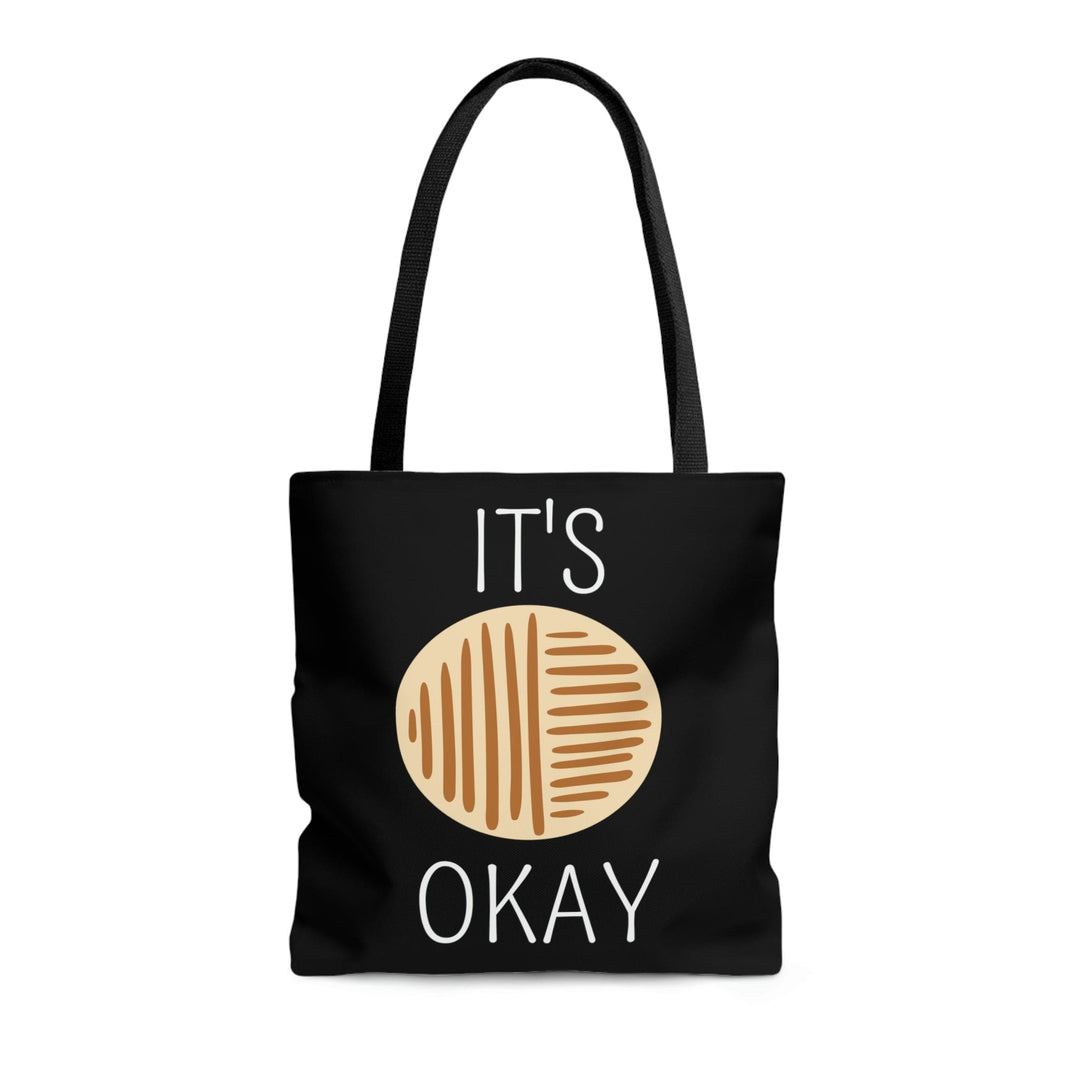 Canvas Tote Bag Say it Soul its Okay White and Brown Line Art Positive