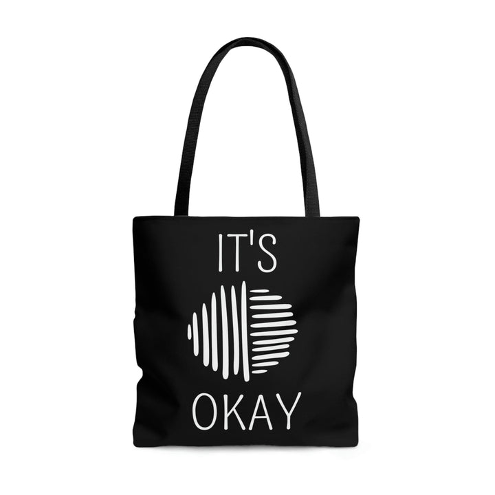 Canvas Tote Bag Say it Soul its Okay White Line Art Positive Affirmation - Bags