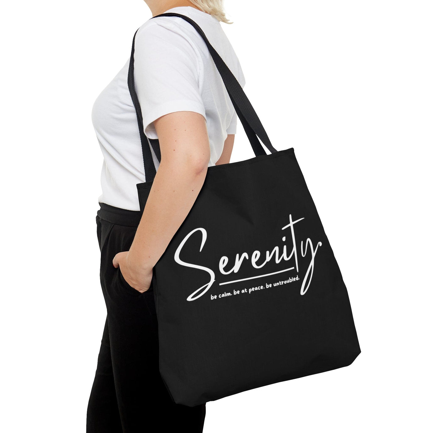 Canvas Tote Bag Serenity - Be Calm Be At Peace Be Untroubled - Inspiration
