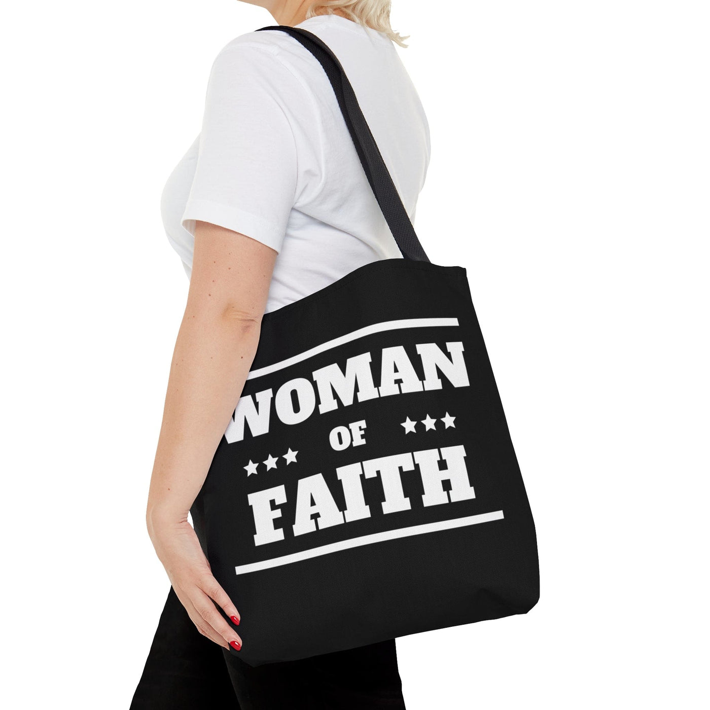 Canvas Tote Bag Woman Of Faith Christian Inspiration Biblical Motivation - Bags