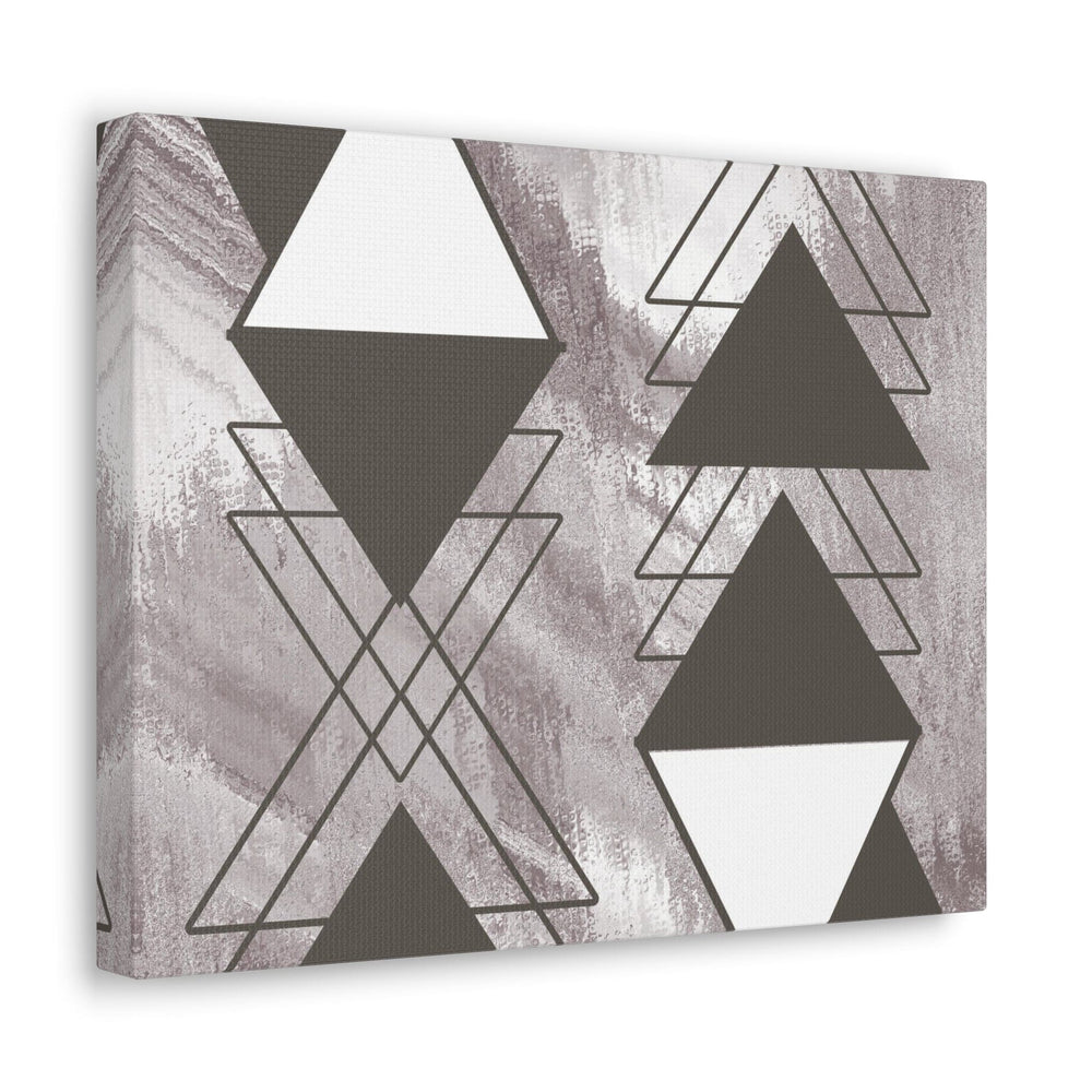 Canvas Wall Art Decor - Ash Grey and White Triangular Colorblock