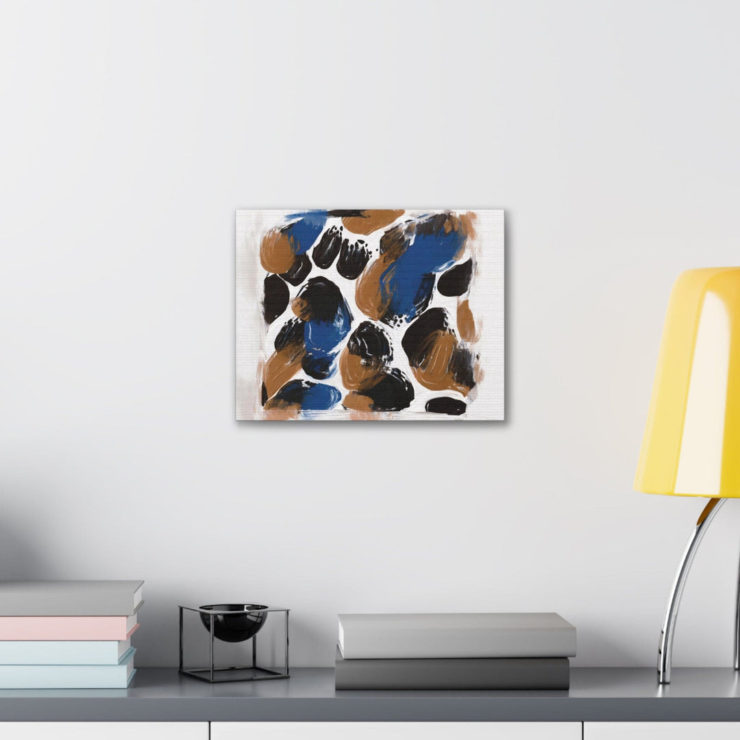 Canvas Wall Art Decor Blue and Brown Spotted Pattern - Decorative | Wall Art