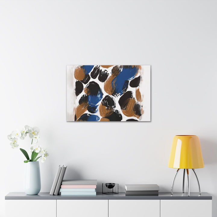 Canvas Wall Art Decor Blue and Brown Spotted Pattern - Decorative | Wall Art