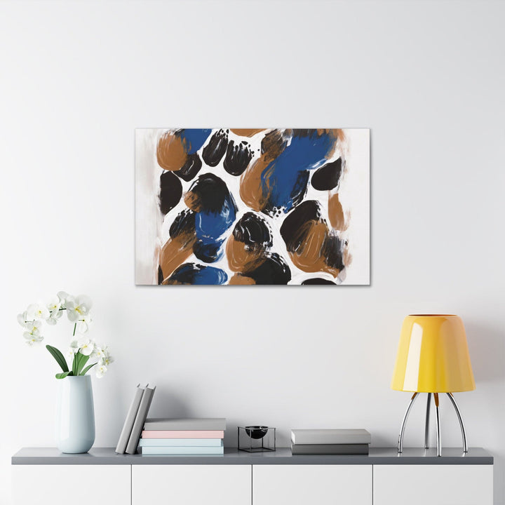 Canvas Wall Art Decor Blue and Brown Spotted Pattern - Decorative | Wall Art