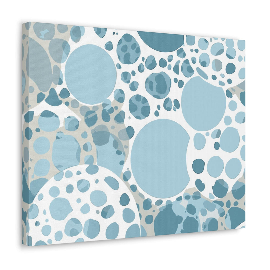 Canvas Wall Art Decor Blue and White Circular Spotted Illustration - Decorative