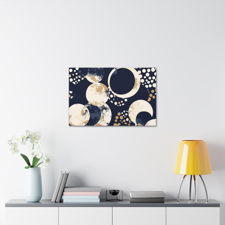 Canvas Wall Art Decor Blue Beige Spotted Print - Decorative | Wall Art | Canvas