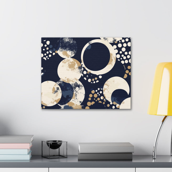 Canvas Wall Art Decor Blue Beige Spotted Print - Decorative | Wall Art | Canvas