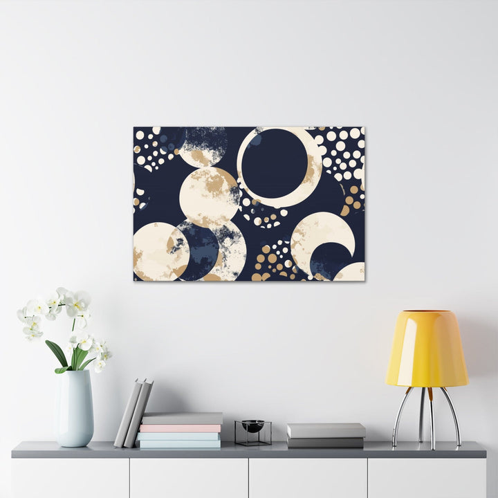 Canvas Wall Art Decor Blue Beige Spotted Print - Decorative | Wall Art | Canvas