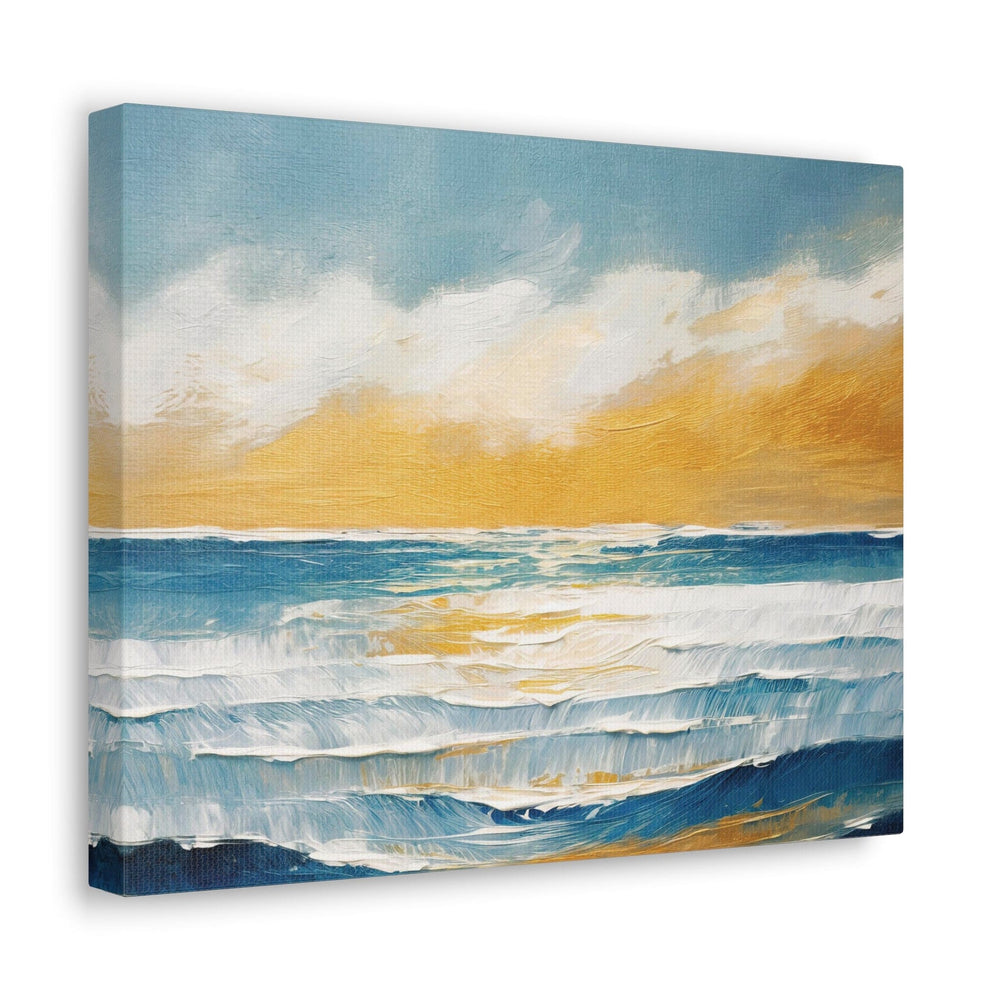 Canvas Wall Art Decor Blue Ocean Golden Sunset Print - Decorative | Wall Art