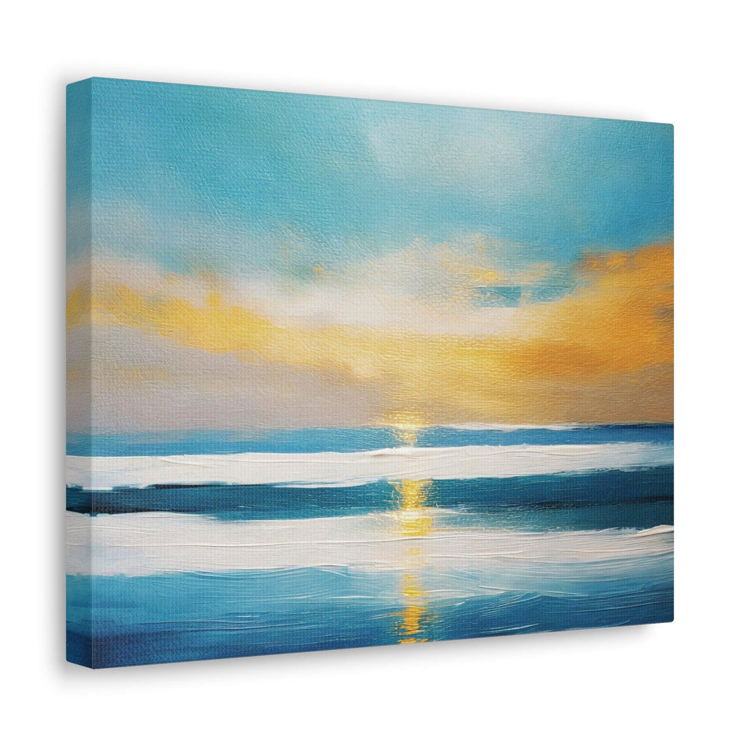 Canvas Wall Art Decor Blue Ocean Golden Sunset Print - Decorative | Wall Art