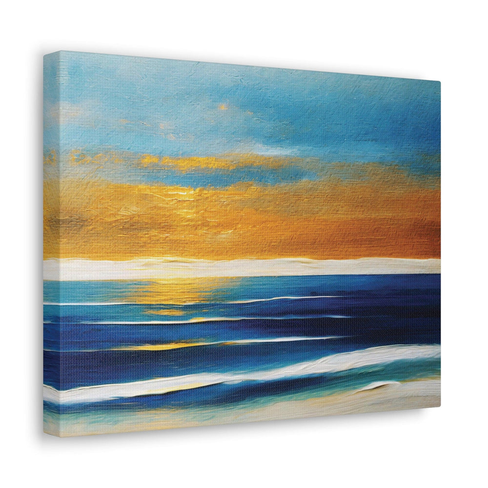 Canvas Wall Art Decor Blue Ocean Golden Sunset Print - Decorative | Wall Art