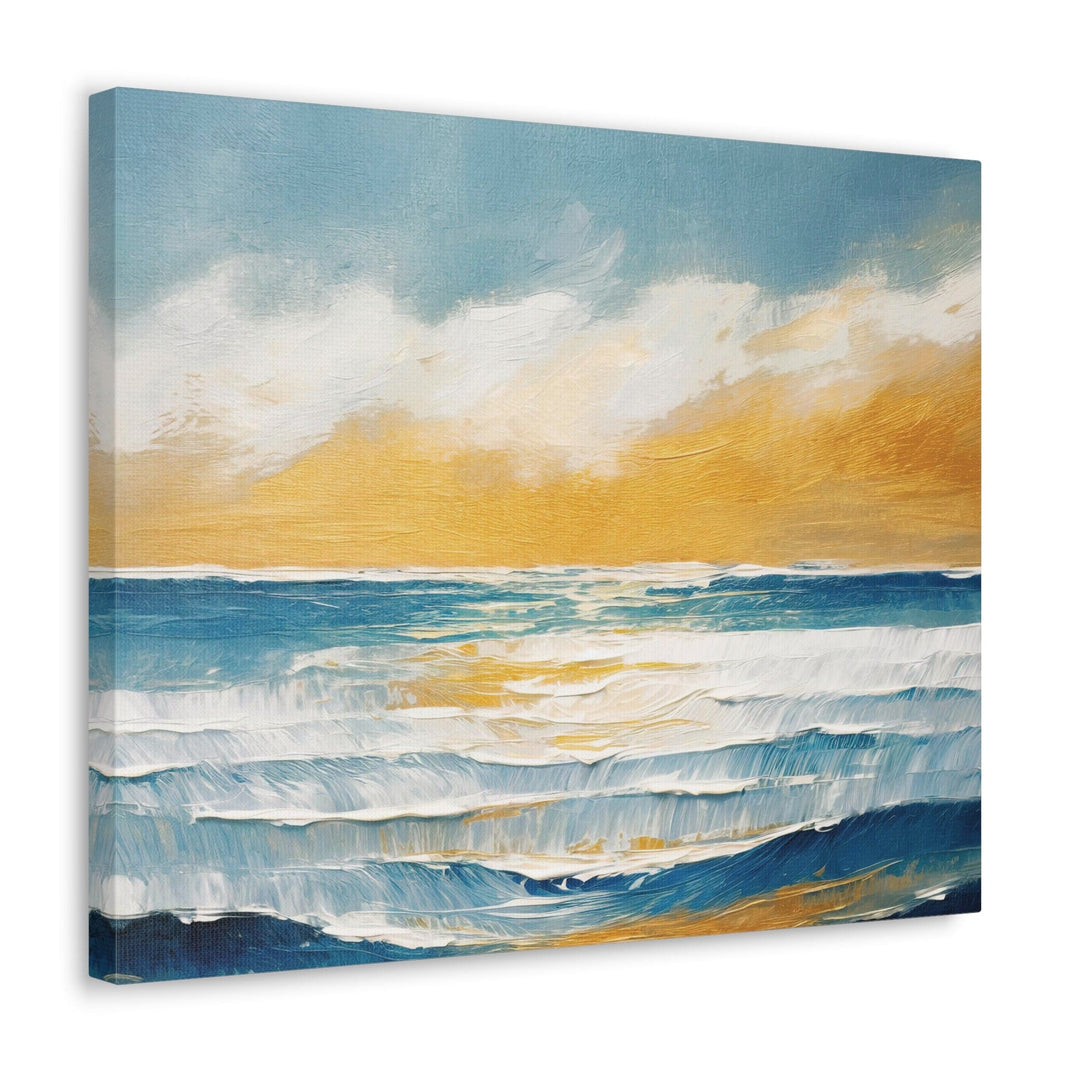 Canvas Wall Art Decor Blue Ocean Golden Sunset Print - Decorative | Wall Art