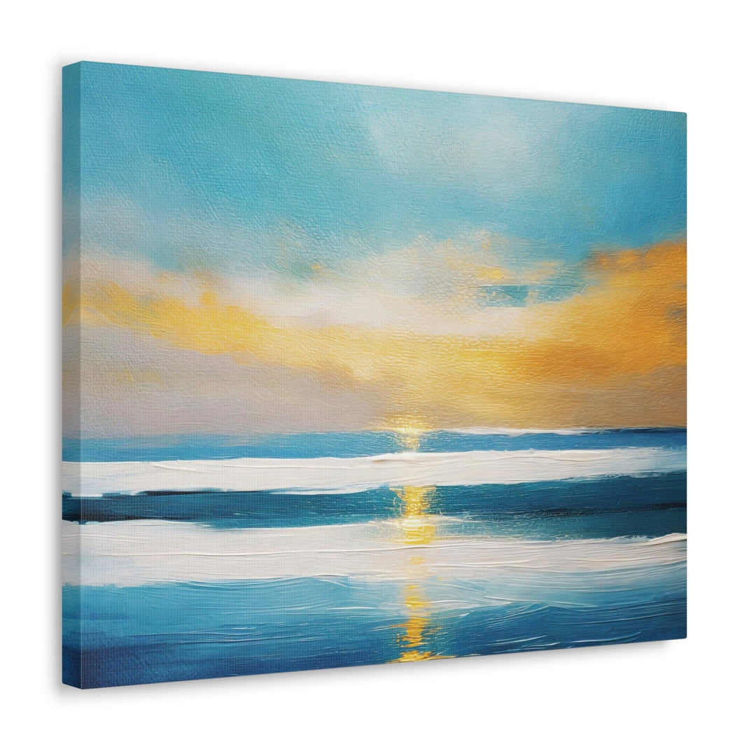 Canvas Wall Art Decor Blue Ocean Golden Sunset Print - Decorative | Wall Art