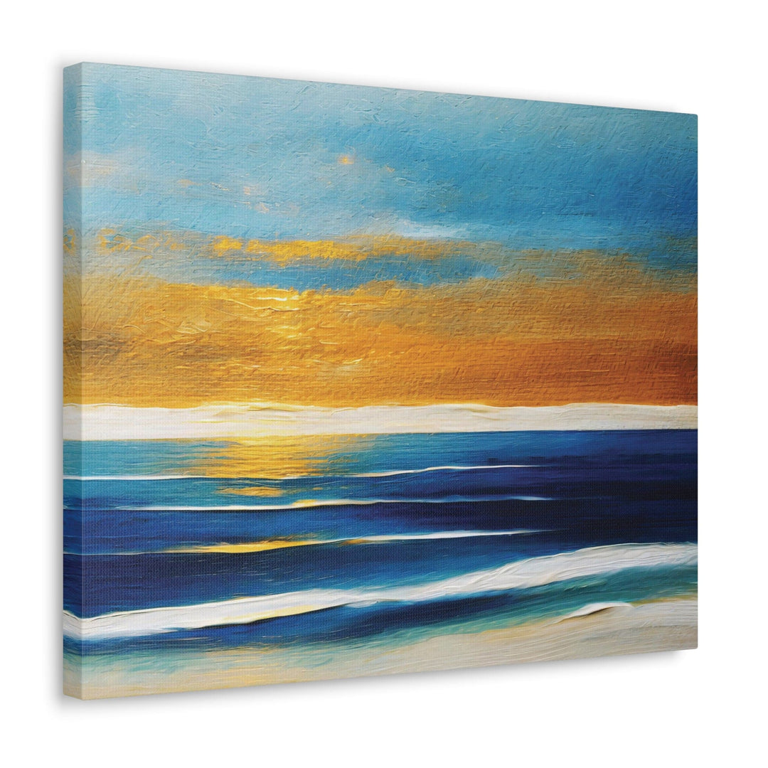 Canvas Wall Art Decor Blue Ocean Golden Sunset Print - Decorative | Wall Art