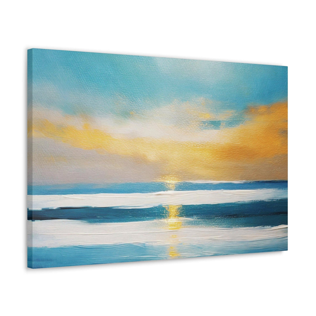 Canvas Wall Art Decor Blue Ocean Golden Sunset Print - Decorative | Wall Art