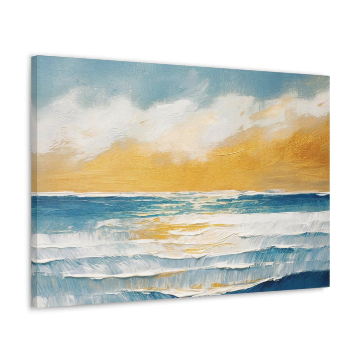 Canvas Wall Art Decor Blue Ocean Golden Sunset Print - Decorative | Wall Art