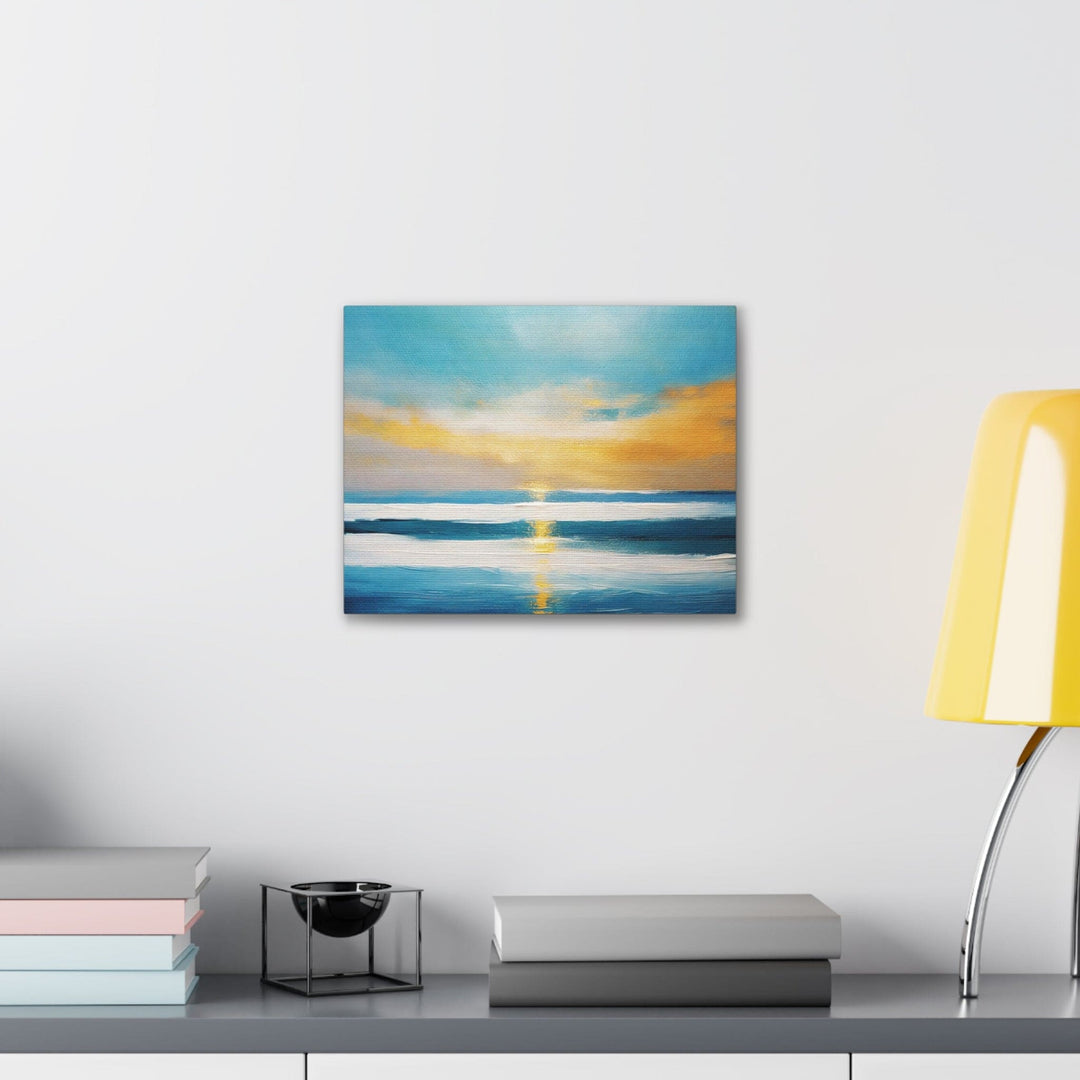 Canvas Wall Art Decor Blue Ocean Golden Sunset Print - Decorative | Wall Art