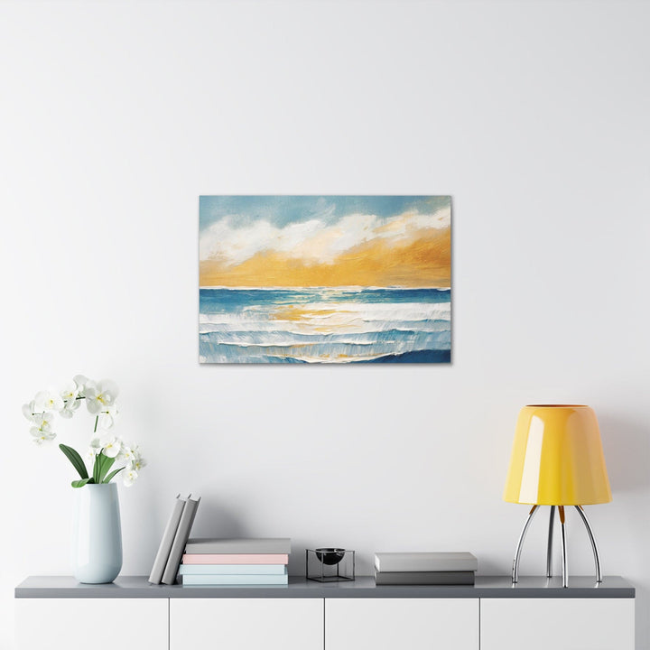 Canvas Wall Art Decor Blue Ocean Golden Sunset Print - Decorative | Wall Art